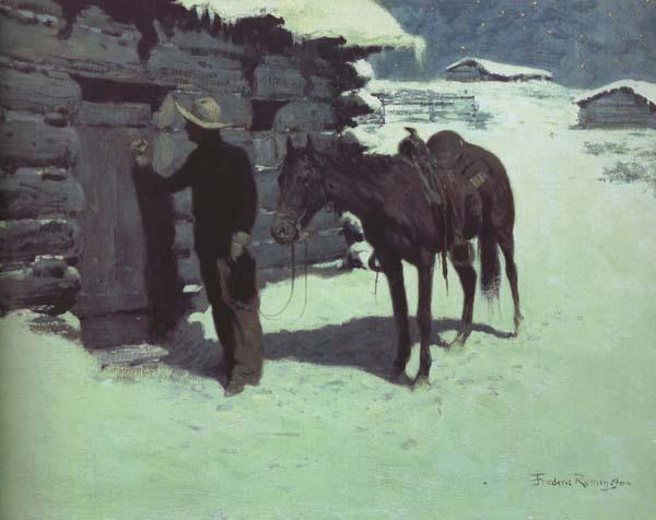 Frederic Remington The Belated Traveler (mk43) Sweden oil painting art